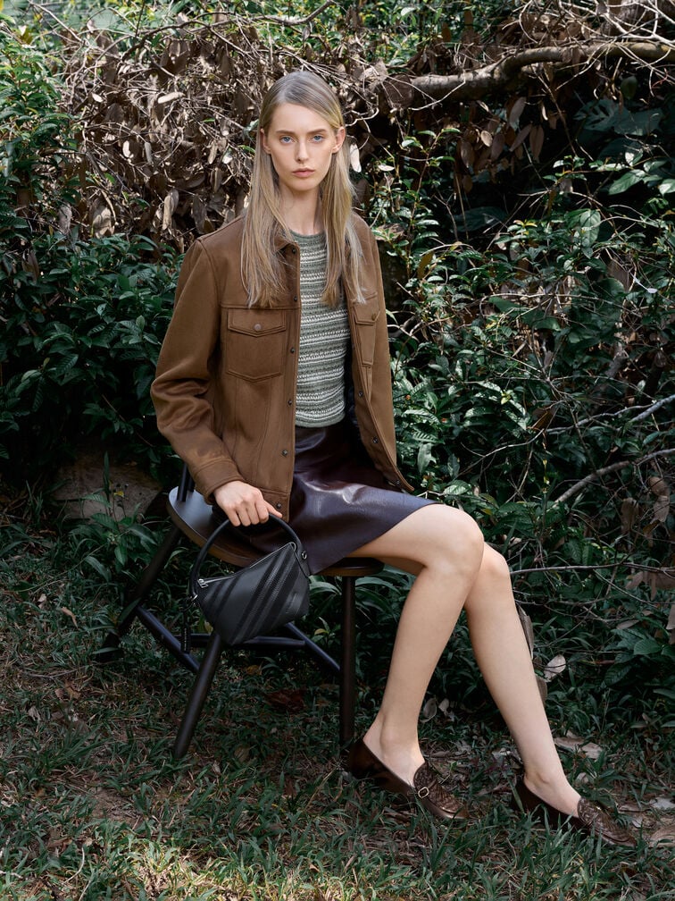 شنطة يد زيا من شامواه مُعاد تدويره, أسود كلاسيكي, hi-res