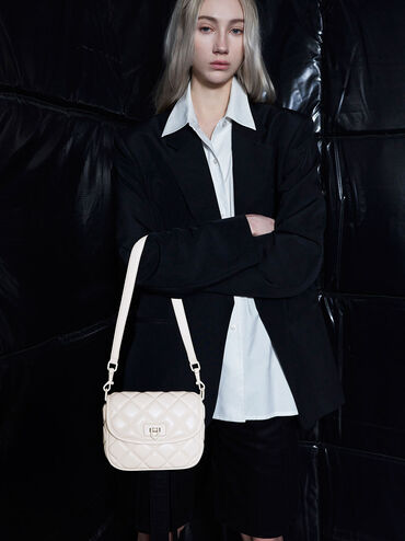 Cressida Quilted Crossbody Bag, Cream, hi-res