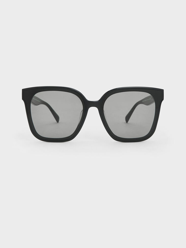 Gabine Oversized Butterfly Sunglasses, Black, hi-res