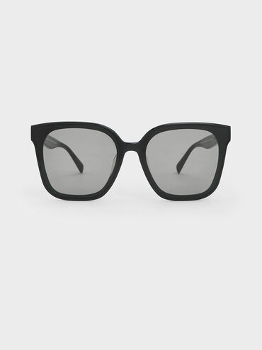 Gabine Oversized Butterfly Sunglasses, Black, hi-res