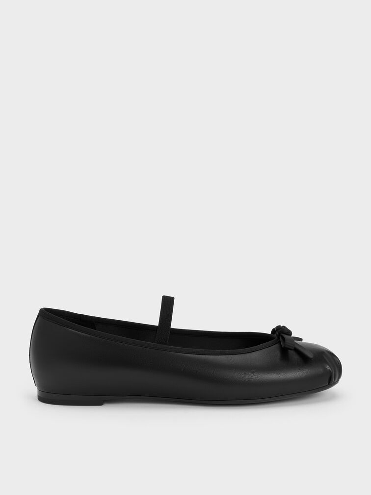 Kelis Rose-Bow Mary Jane Flats, Black, hi-res