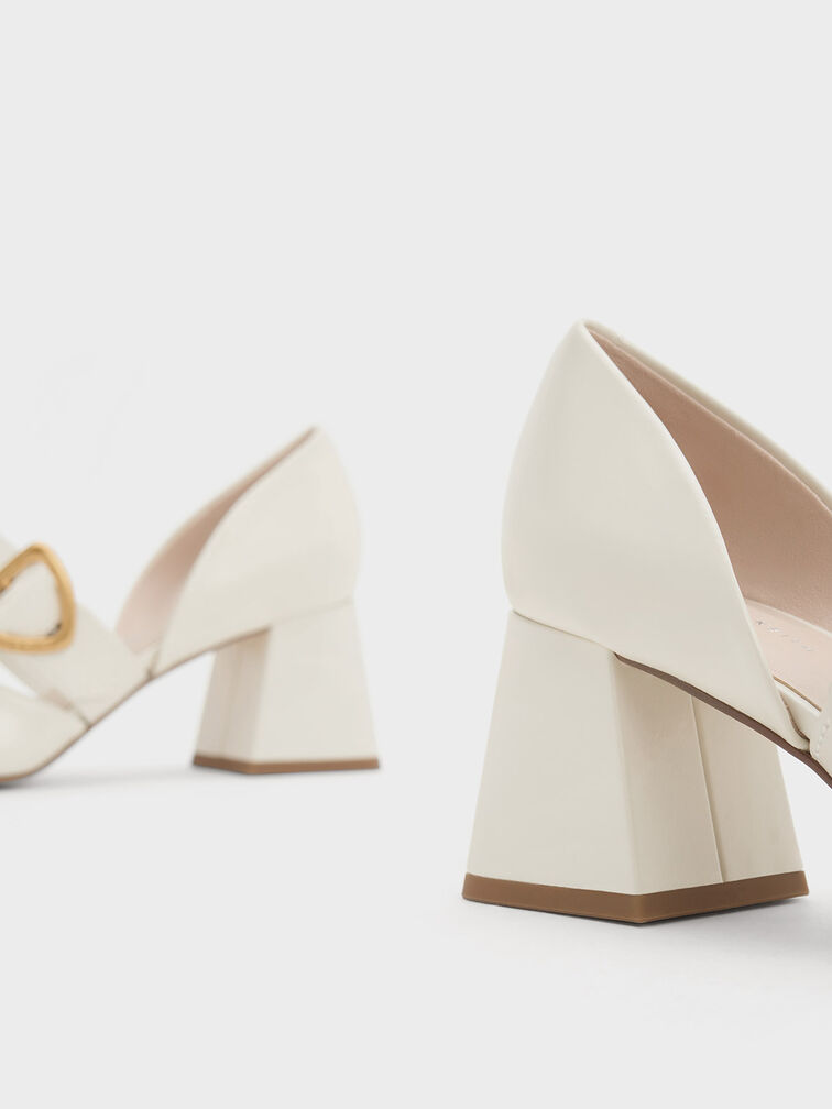 Sepphe Metallic Buckle D'Orsay Pumps, Cream, hi-res