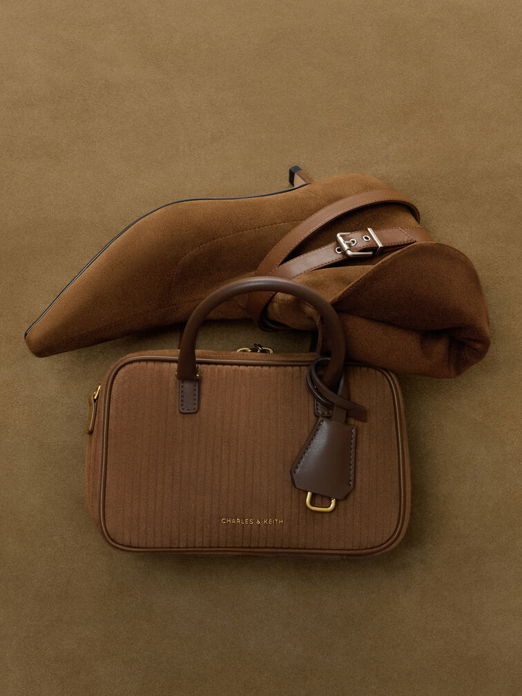 Mini Sianna Corduroy Bowling Bag, Mocha Brown, hi-res