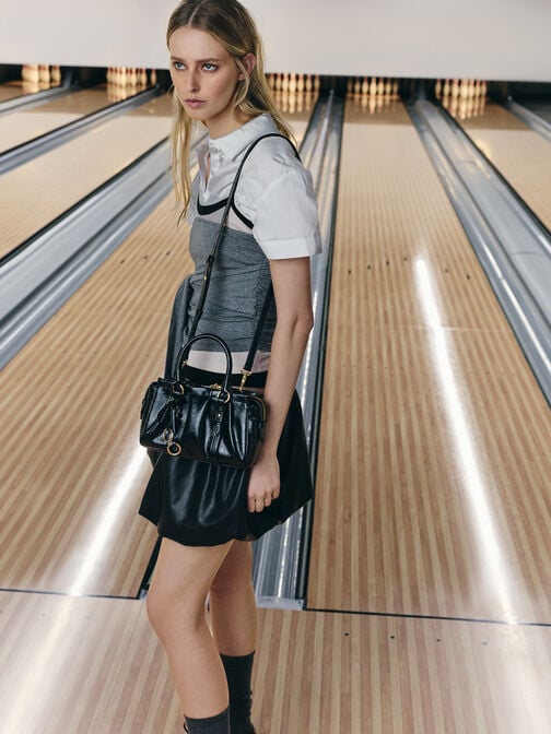 Britton Top Handle Tote Bag, Black, hi-res