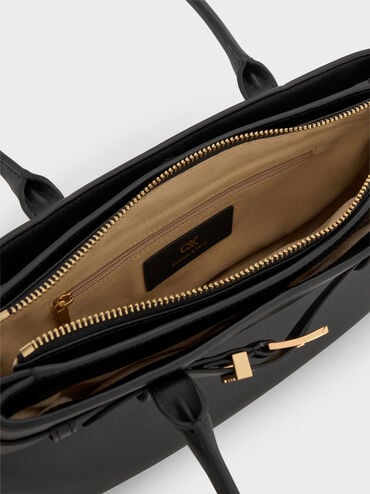 شنطة كتف جودي جلد طبيعي, أسود, hi-res