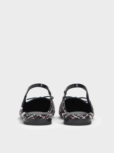 Barbara Tweed Pearl-Embellished Bow Slingback Flats, Multi, hi-res