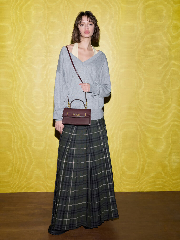 شنطة يد أرليت بحزام, أحمر توتي فاخر, hi-res