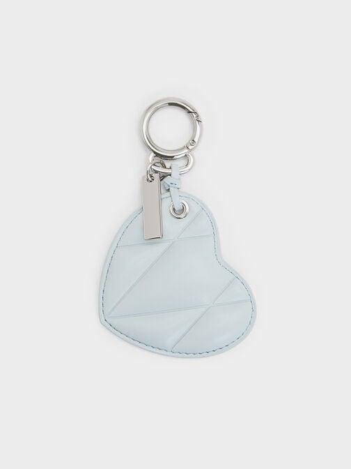 Heart Quilted Mirror Charm, Sea Salt Blue, hi-res