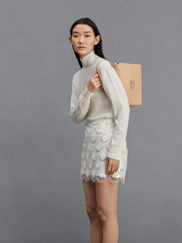 حقيبة كتف مصنوعة من الجلد, لون البشرة الطبيعي, hi-res