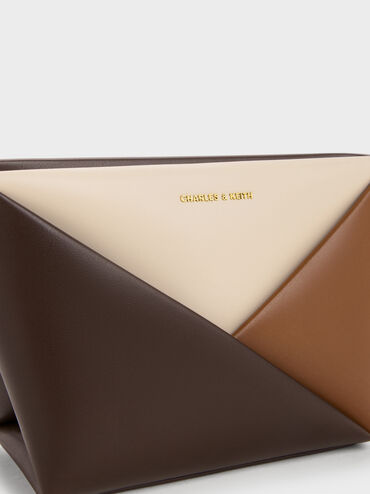 Midori Colourblock Geometric Crossbody Bag, Multi Brown, hi-res