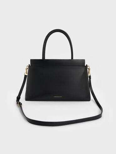 Lennie Top Handle Satchel Bag, Black, hi-res