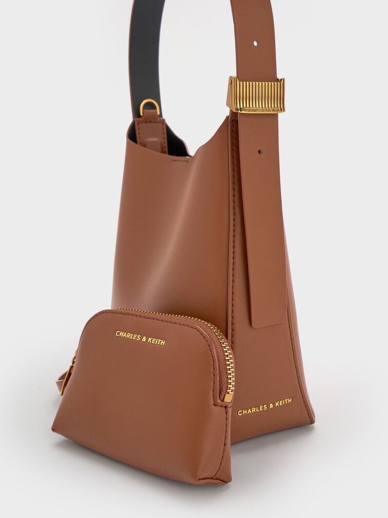 Edna Bucket Bag, Chocolate, hi-res