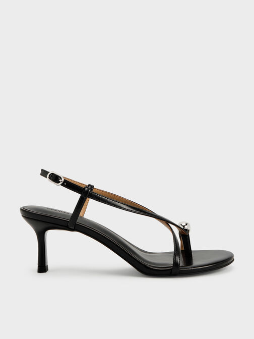 Raina Toe-Ring Heeled Sandals, Black, hi-res