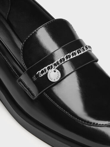 لوفر بسلسلة مجدولة وإكسسوار معدني, صندوق أسود, hi-res