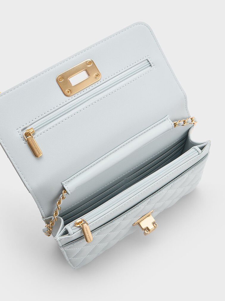 كلاتش كريسيدا مبطّن بقفل كبس, أزرق باهت مائل للرمادي, hi-res