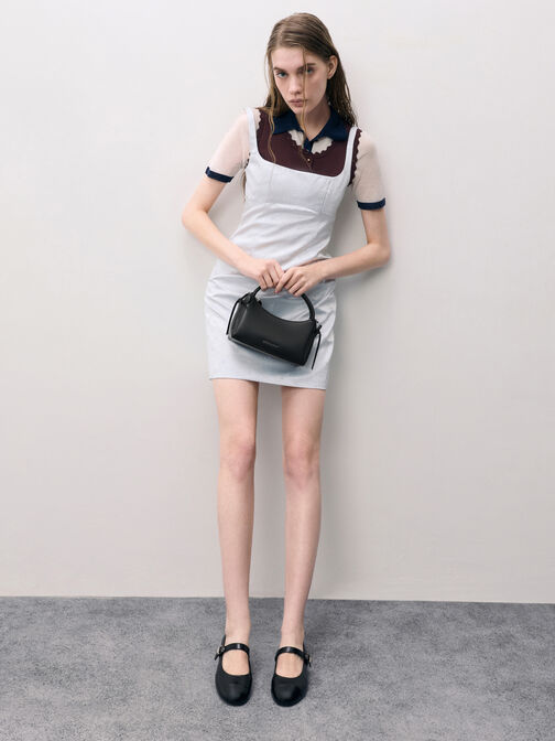 Hazel Bow Top Handle Bag, Noir, hi-res