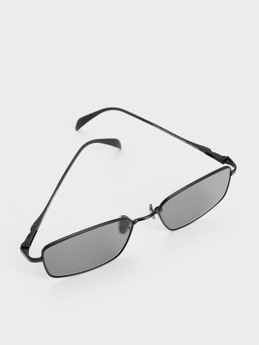 Inara Metallic-Rim Sunglasses, Black, hi-res