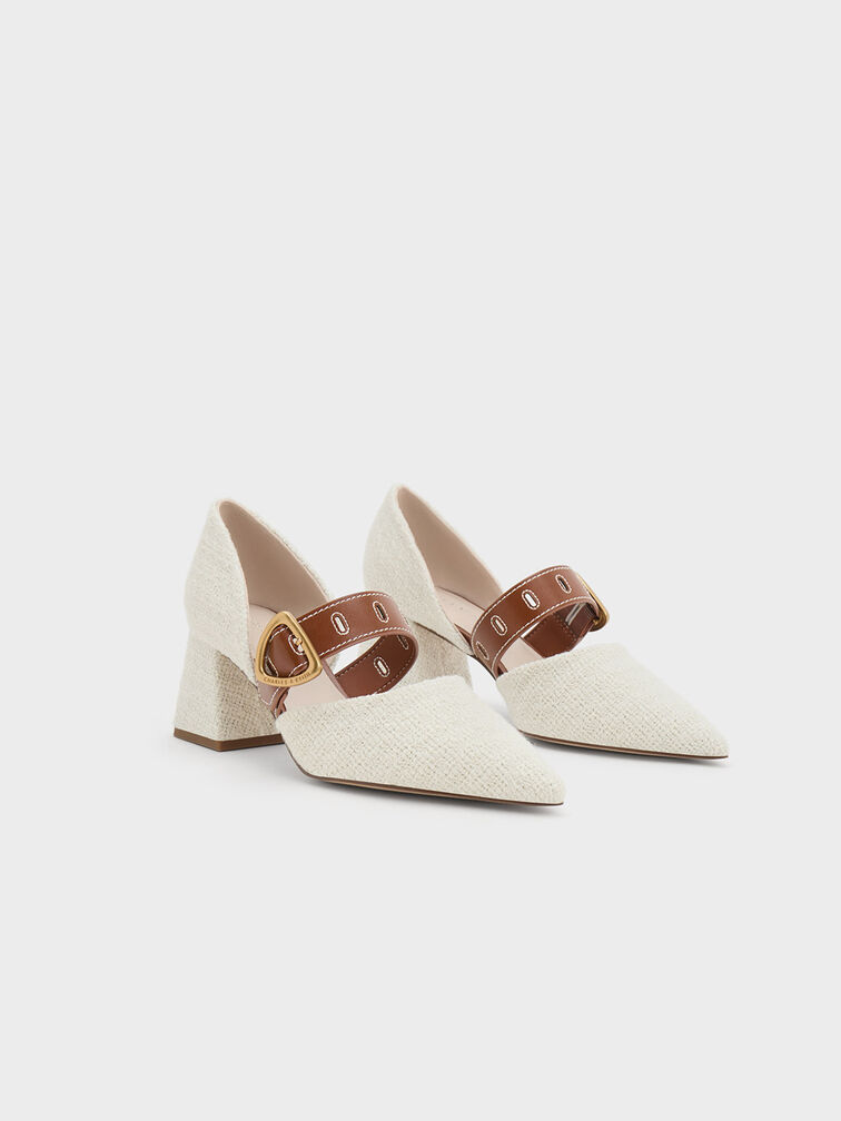 Sepphe Tweed Metallic Buckle D'Orsay Pumps, Multi, hi-res