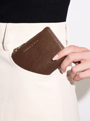 محفظة هارموني صغيرة بسحاب علوي أنيق, شوكولاتي, hi-res