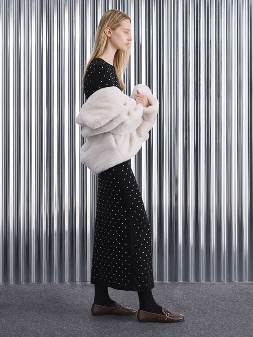 Woven Buckle-Strap Loafers, Dark Brown, hi-res