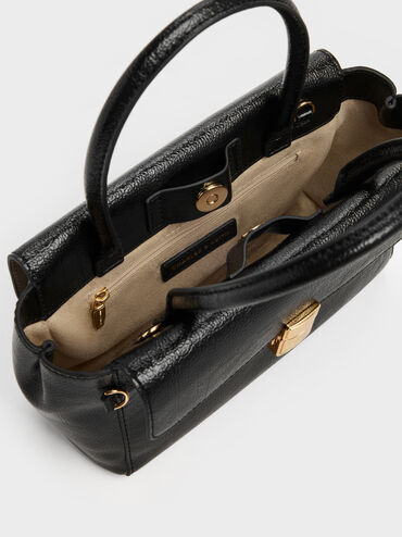 شنطة توت أيسلين بسلسلة حبل, أسود, hi-res