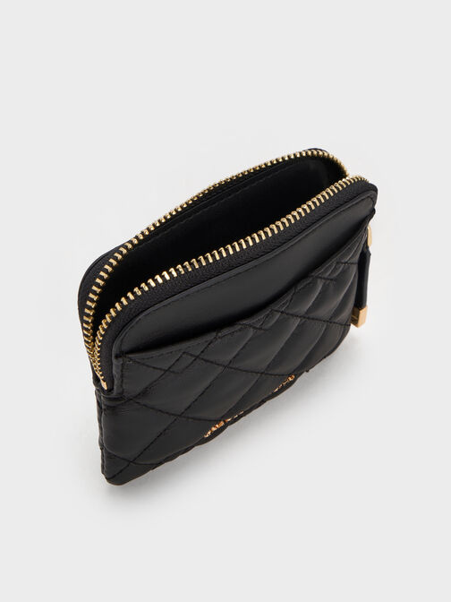 حامل بطاقات مبطن, أسود, hi-res