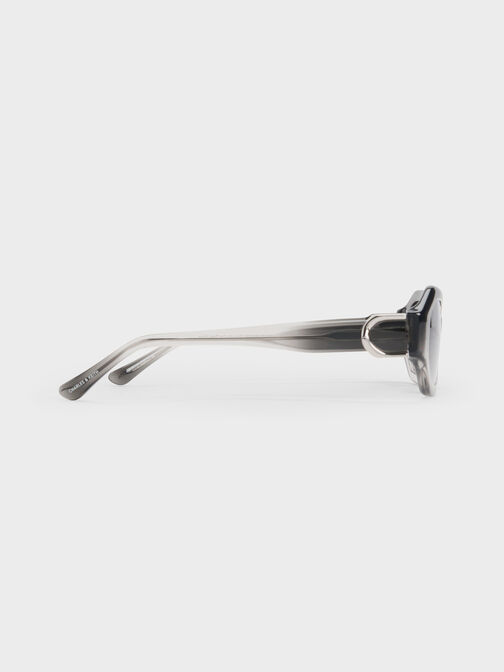 Gabine Ombre Oval Sunglasses, Grey, hi-res