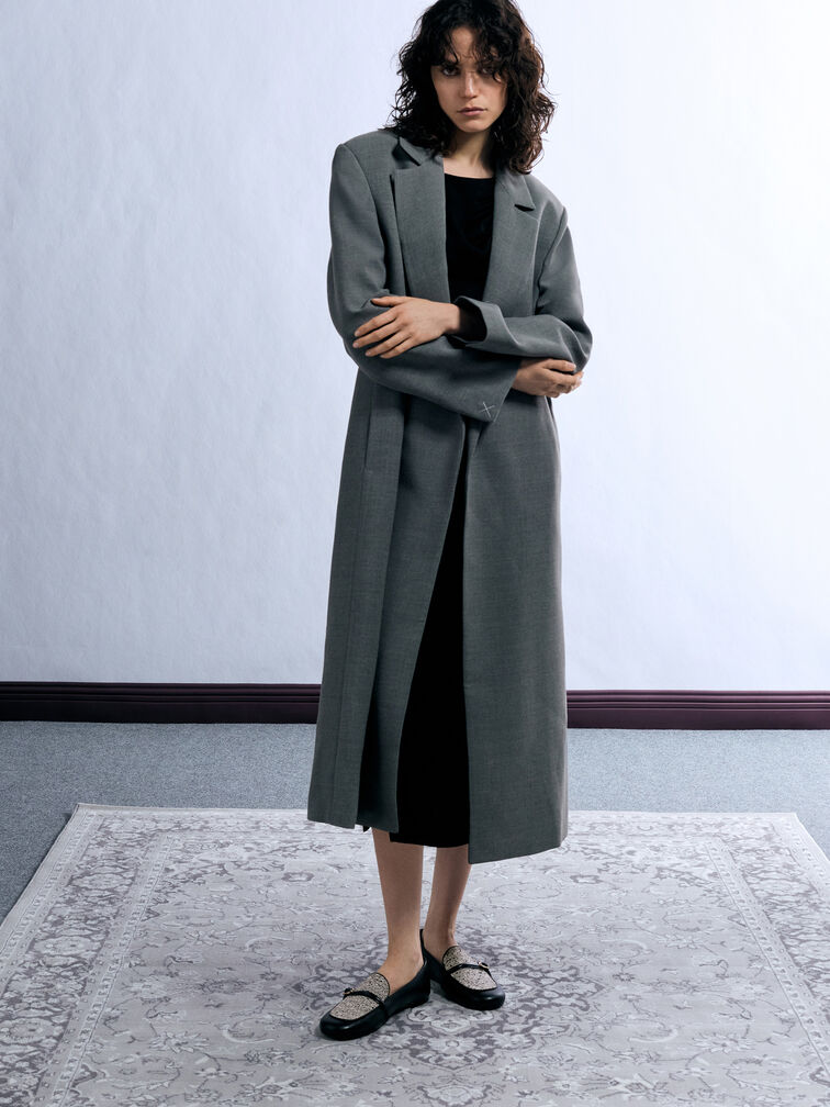 لوفر تويد بلونين وحزام بمشبك, متعدد الألوان, hi-res