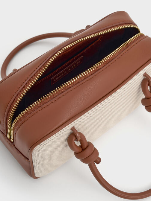 Sammie Canvas Knotted-Handle Elongated Bag, Taupe Canvas, hi-res