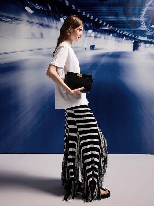 Lennie Chain-Handle Shoulder Bag, Black, hi-res