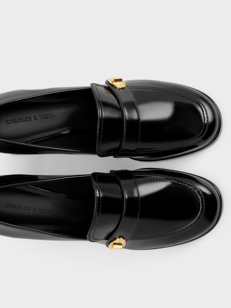 Hettie Metallic Accent Loafer Pumps, Black Boxed, hi-res