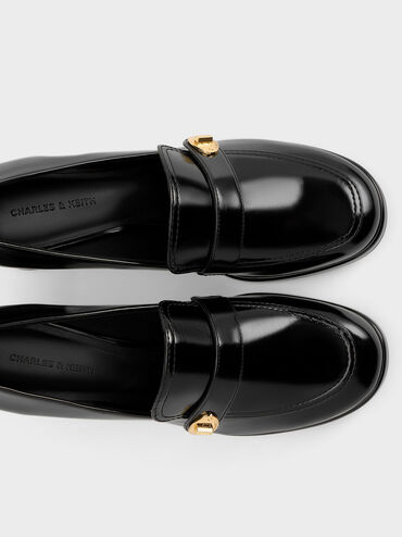 Hettie Metallic Accent Loafer Pumps, Black Boxed, hi-res
