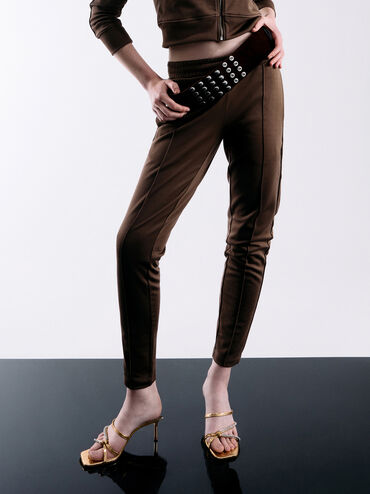 Textured Gem-Embellished Strappy Heeled Sandals, Gold, hi-res