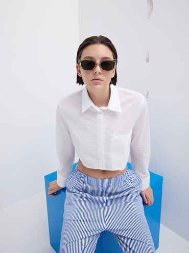 نظارة شمسية مايفا كات آي أسيتات مُعاد تدويره, بيج, hi-res