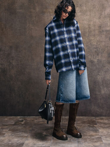 Ivette Woven Robot Bag Charm, Silver, hi-res