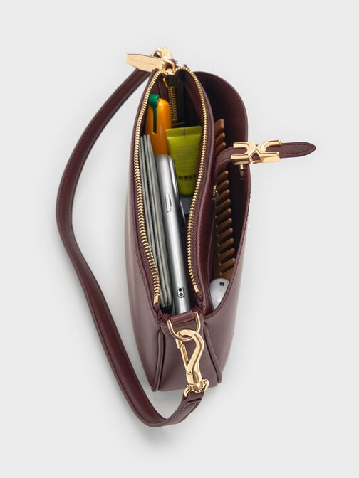 شنطة كتف أدالين بحمالة يد سلسلة, أحمر توتي فاخر, hi-res