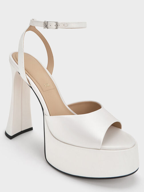 صندل ميشيل بلاتفورم من بوليستر معاد تدويره, أبيض, hi-res