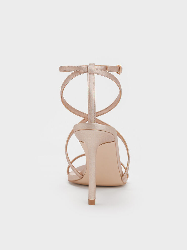 Strappy Stiletto-Heel Sandals, Nude, hi-res