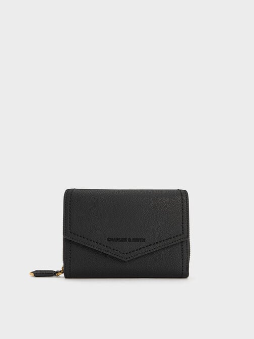 Stitch Trim Envelope Wallet, Black, hi-res
