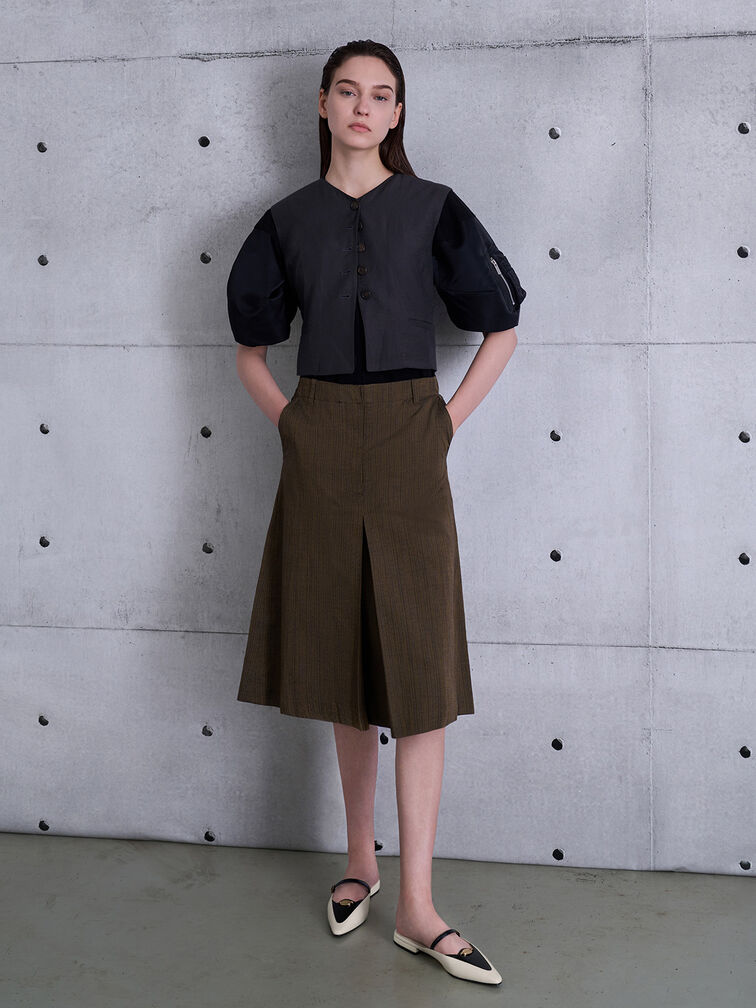 صندل ماري جين ثنائي اللون بمقدمة مدببة ولمسة معدنية, أبيض طباشيري, hi-res