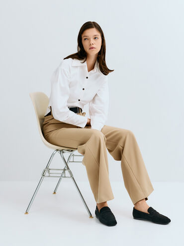 حذاء لوفر بيني من الشامواه الصناعي, أسود خشن, hi-res