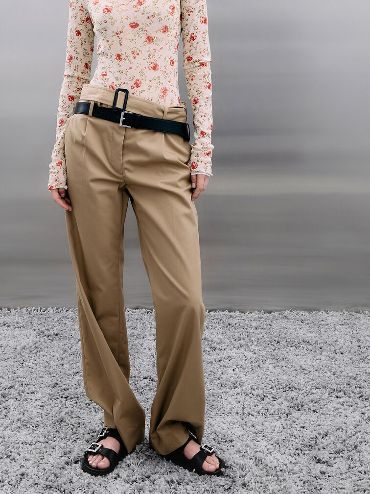 صندل بحزام مزدوج من البوليستر المعاد تدويره مع إبزيم مرصع, أسود خشن, hi-res