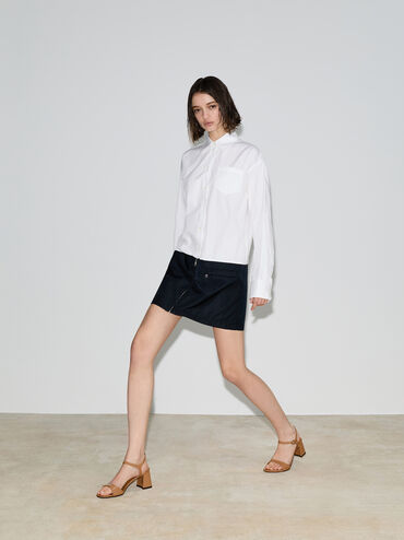 صندل بحزام كاحل بكعب مربع جلد صناعي لامع, كراميل, hi-res