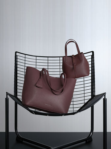 Beryl Tote Bag, Wineberry Red, hi-res