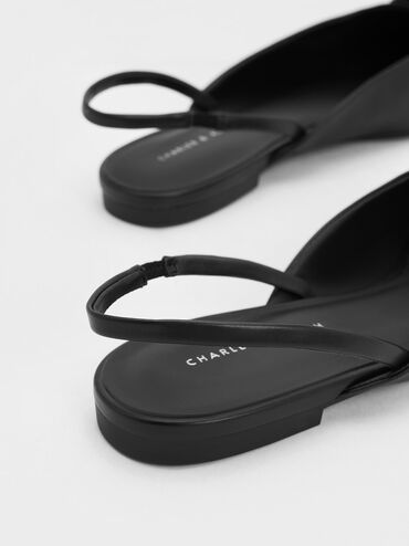 باليرينا مزينة بإكسسوار دائري خرز بحزام خلفي, أسود, hi-res