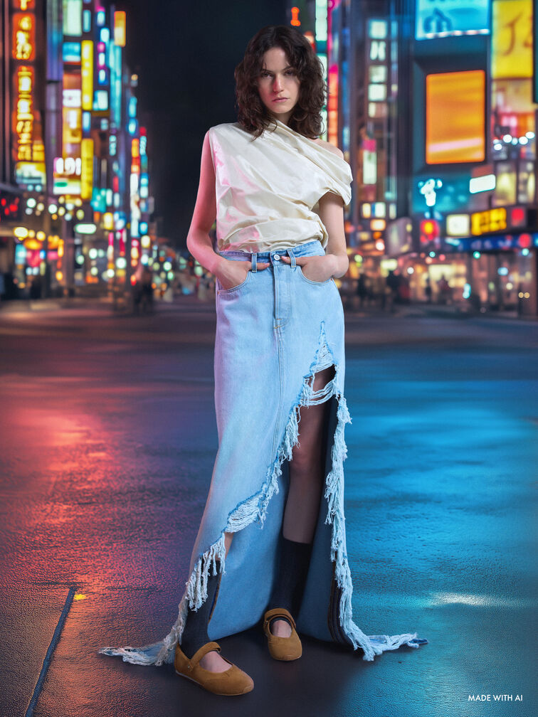 حذاء ماري جين شامواه صناعي, بنى, hi-res