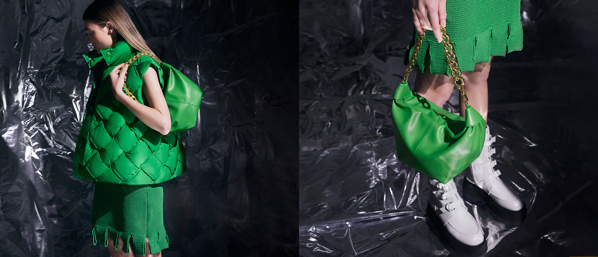 Women’s Daki chain handle hobo bag and Cordova buckled platform boots - CHARLES & KEITH