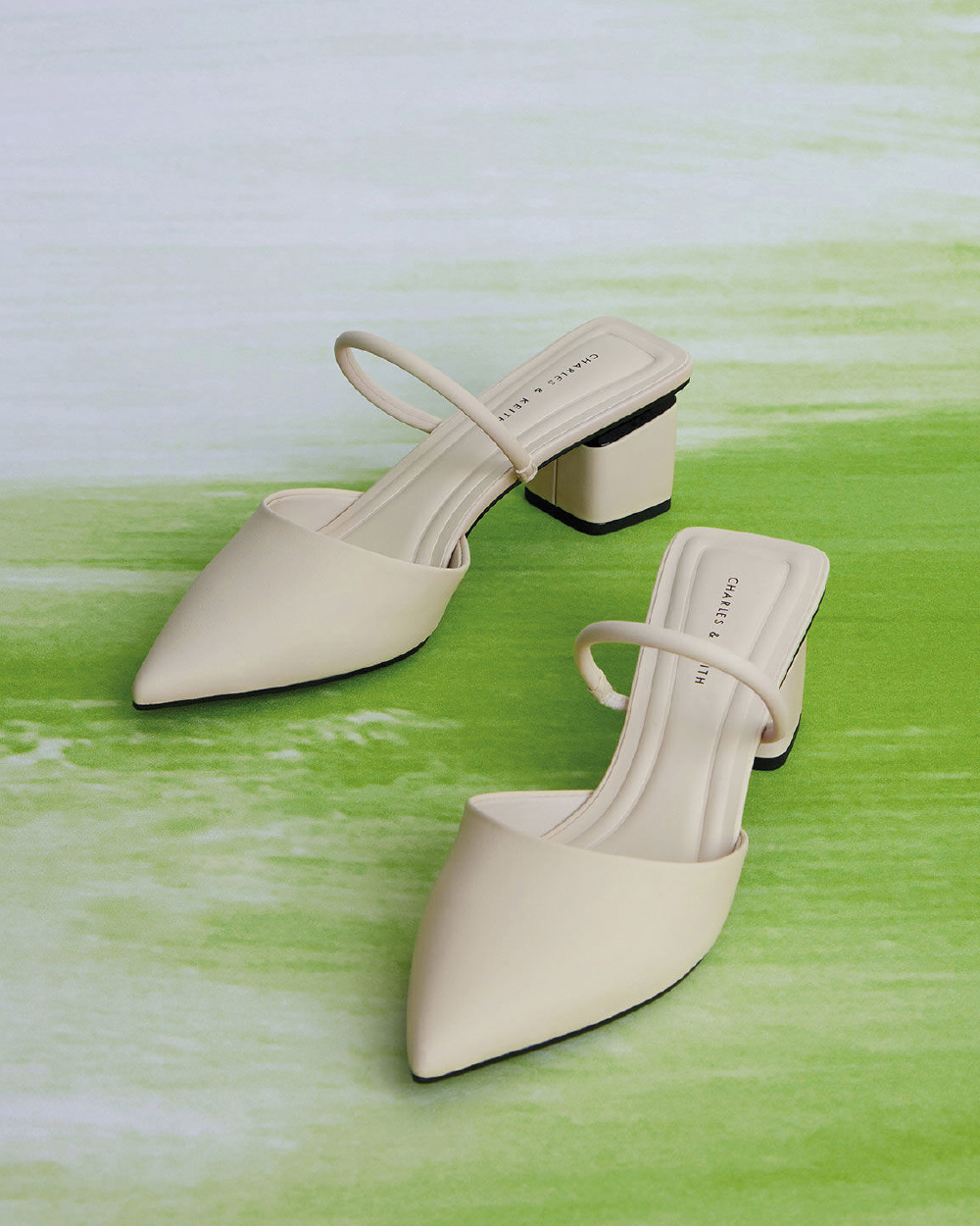 Women's chalk block heel mules - CHARLES & KEITH SA