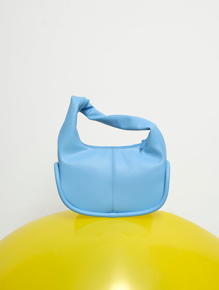 Tubular Slouchy Hobo Bag in blue - CHARLES & KEITH