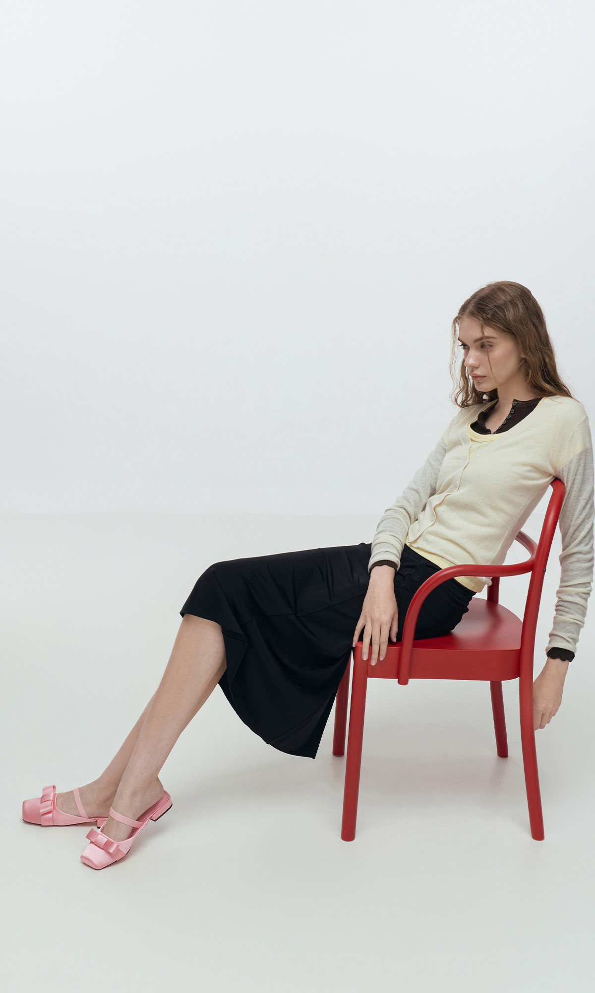 حذاء ميول نسائي برانتلي وردي بفيونكة أمامية – تشارلز آند كيث